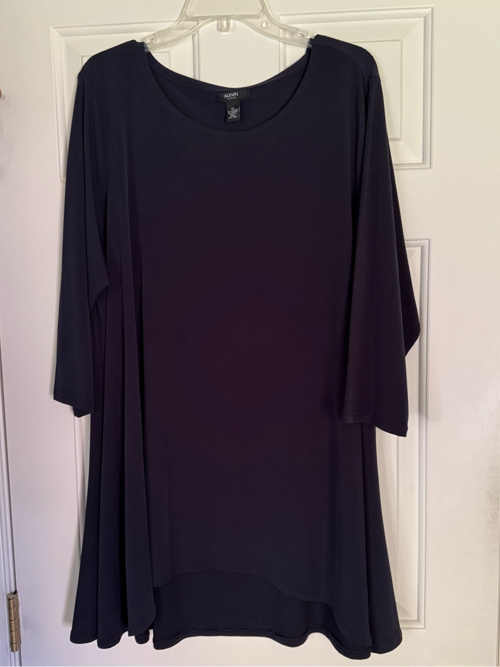 Alfani Navy Blue Flowing Scoop Neck Tunic